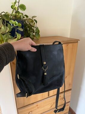 Elevate People mini sling back veg tanned leather crossbody + backpack NWT